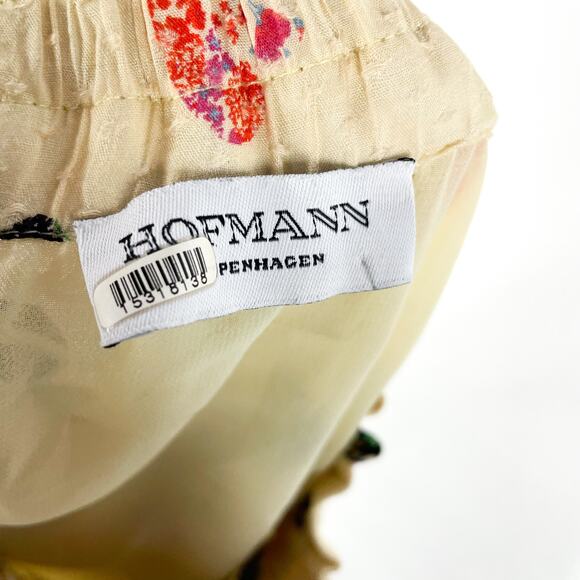 Hofmann Copenhagen Elina Heart Print Skirt Yellow Pleated‎ Elastic Waist Sz 2 - Picture 13 of 14